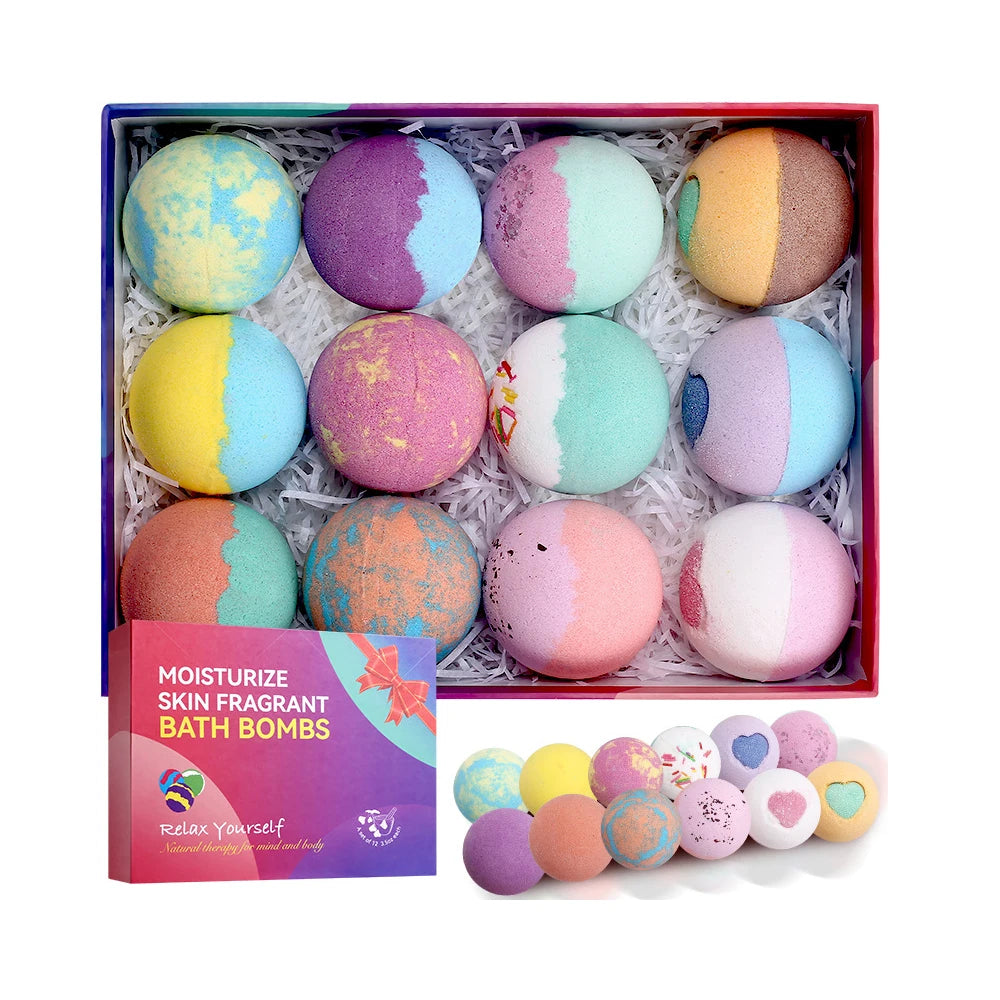 12-Piece Natural Bath Bomb Gift Set