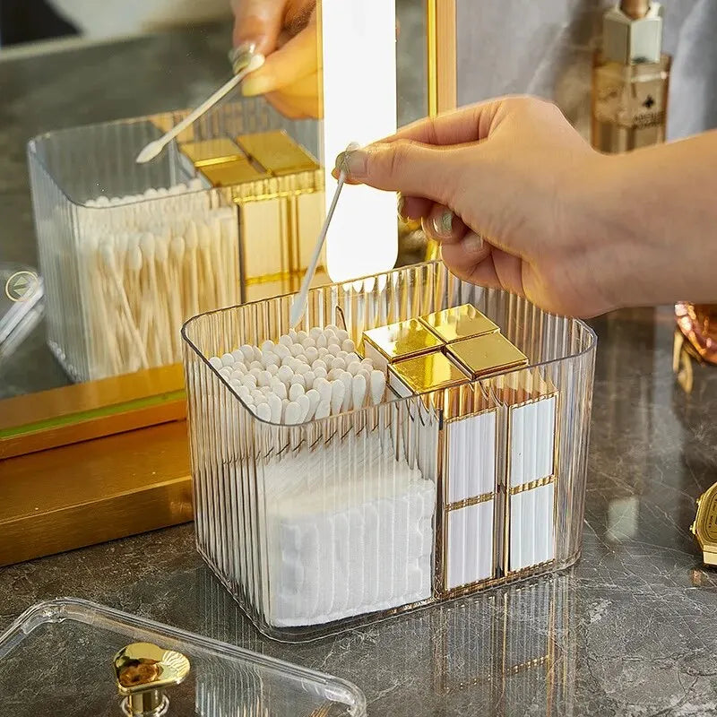 Transparent Plastic Cotton Square Cosmetic Storage Box