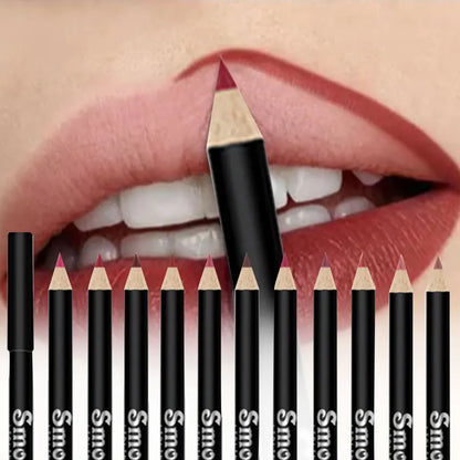 12-Color Waterproof Lip Liner Pen Set