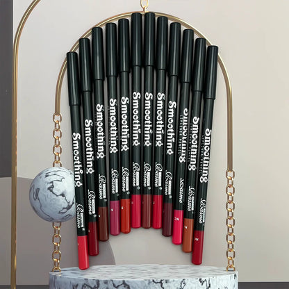 12-Color Waterproof Lip Liner Pen Set