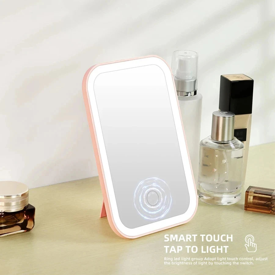 Rechargeable LED Touch Screen Folding Makeup Mirror