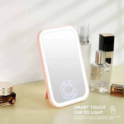Rechargeable LED Touch Screen Folding Makeup Mirror