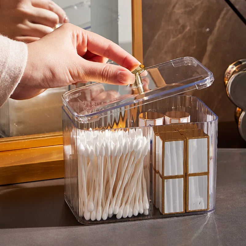 Transparent Plastic Cotton Square Cosmetic Storage Box