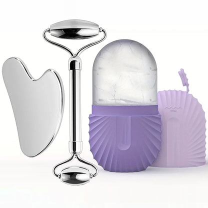 Stainless Steel Ice Face Roller Set