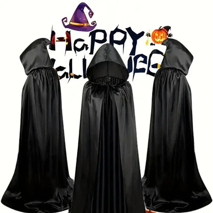 Unisex Black Hooded Cloak