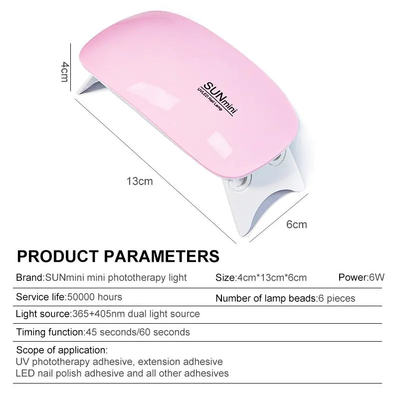 Mini Portable 6W LED UV Nail Dryer