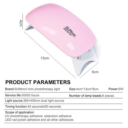 Mini Portable 6W LED UV Nail Dryer