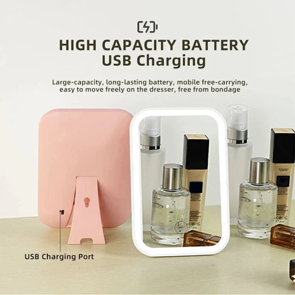 Rechargeable LED Touch Screen Folding Makeup Mirror