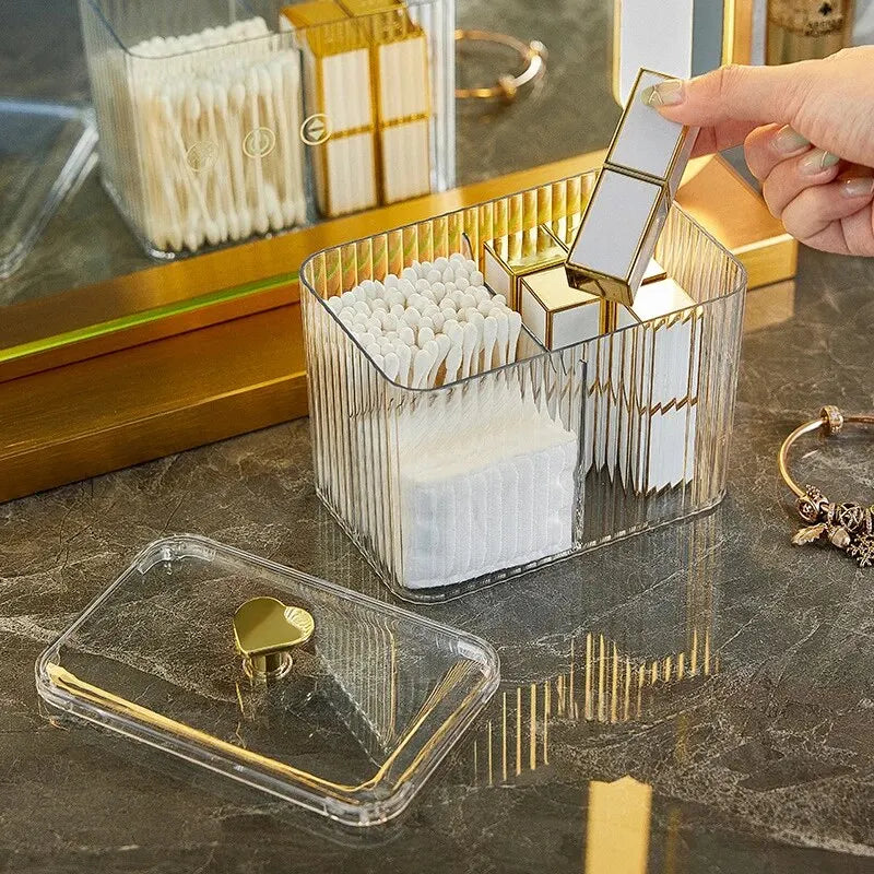 Transparent Plastic Cotton Square Cosmetic Storage Box