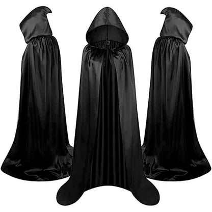 Unisex Black Hooded Cloak