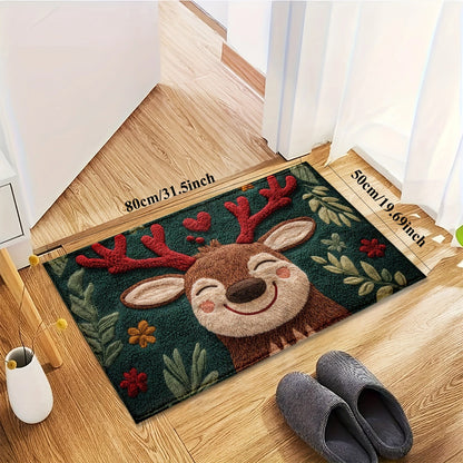 Fluffy Christmas Deer Bath Mat