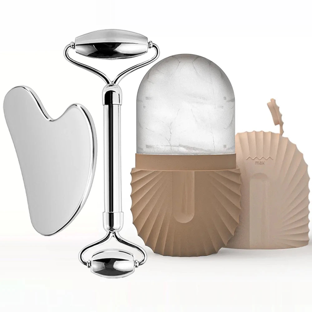 Stainless Steel Ice Face Roller Set