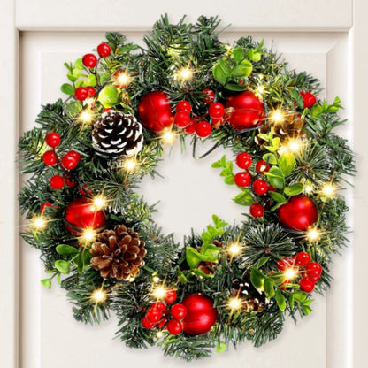 LED Red Christmas Wreath