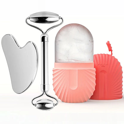 Stainless Steel Ice Face Roller Set