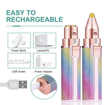 2-in-1 Rechargeable Facial Hair Remover