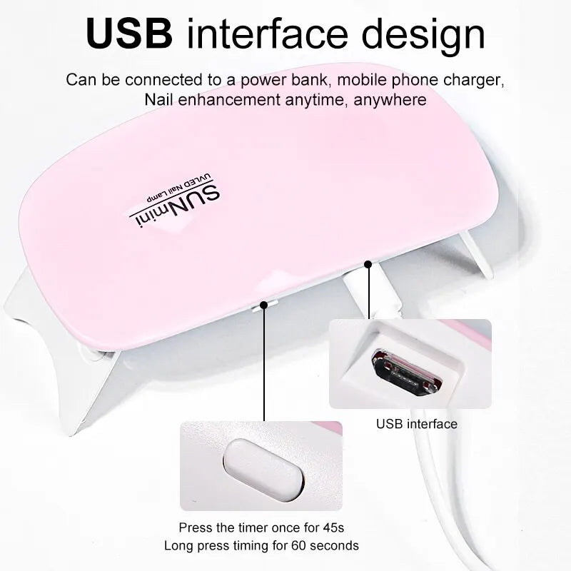 Mini Portable 6W LED UV Nail Dryer