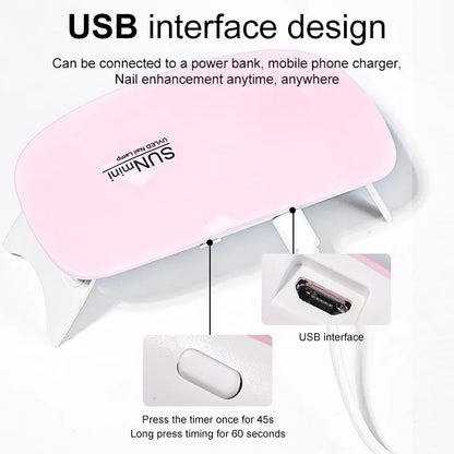 Mini Portable 6W LED UV Nail Dryer