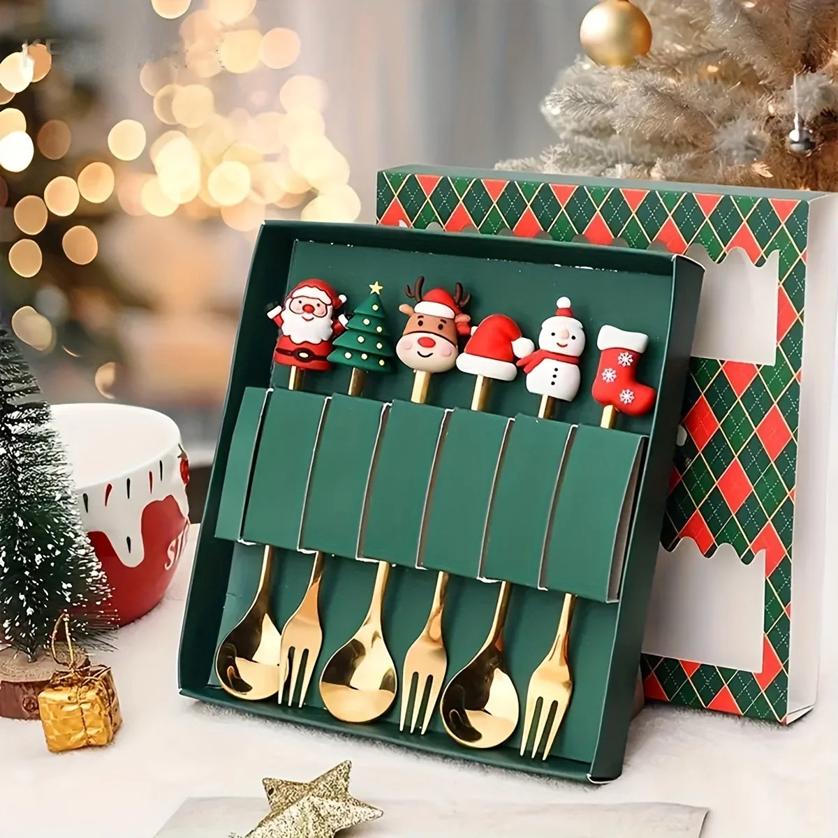 Christmas Fork and Spoon Set