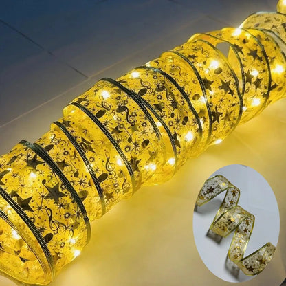 Golden LED Christmas Ribbon Lights