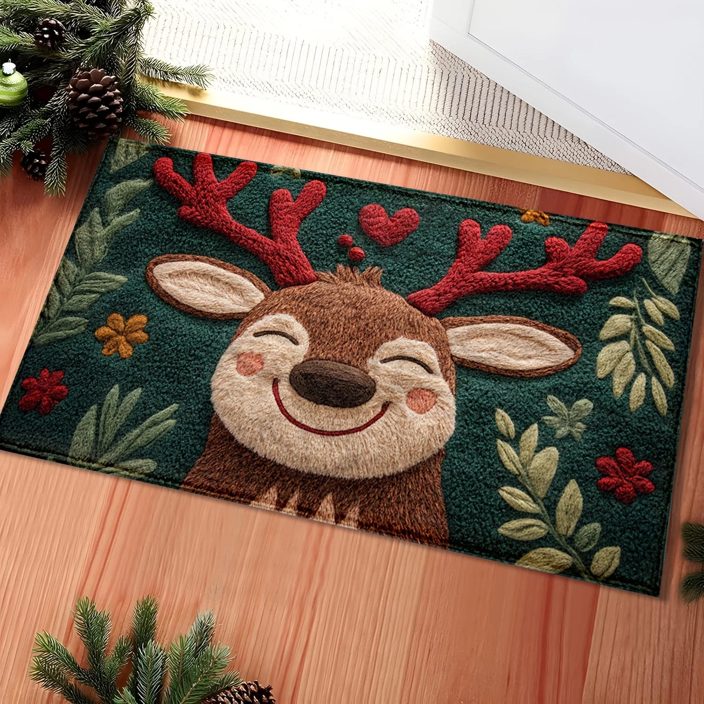 Fluffy Christmas Deer Bath Mat