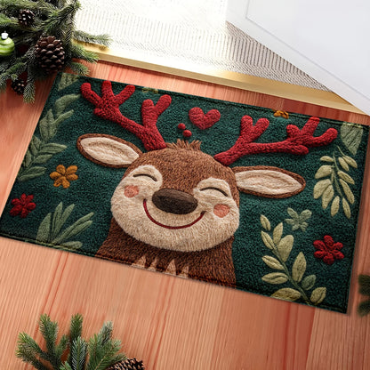 Fluffy Christmas Deer Bath Mat