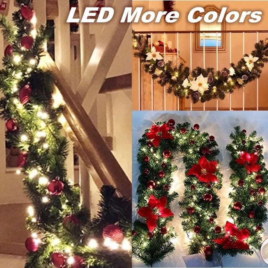 Christmas Garland Rattan Lights