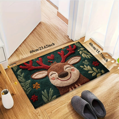 Fluffy Christmas Deer Bath Mat