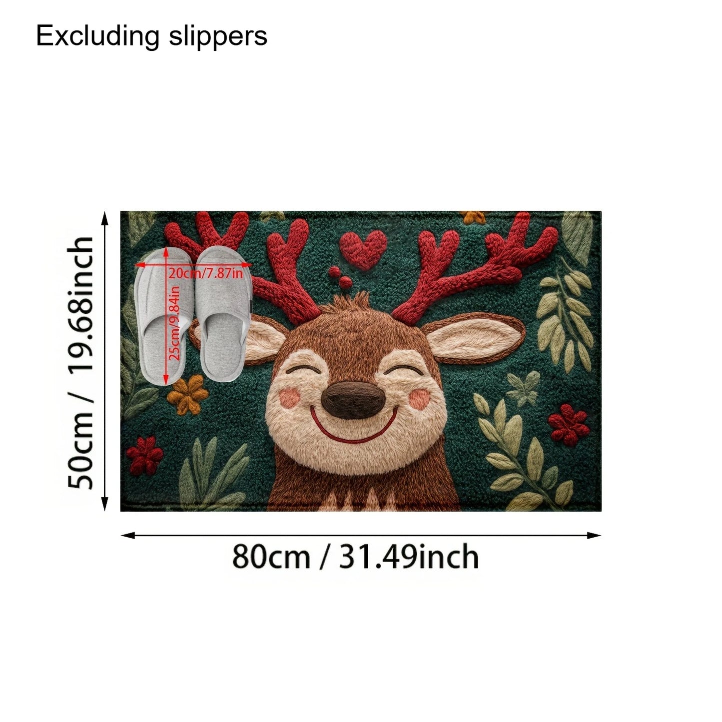 Fluffy Christmas Deer Bath Mat