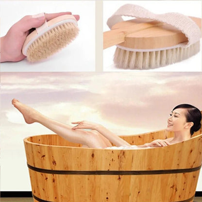 Natural Wooden Handle Bath Brush