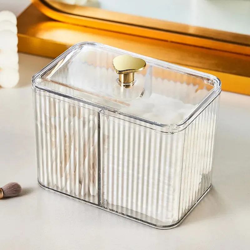 Transparent Plastic Cotton Square Cosmetic Storage Box