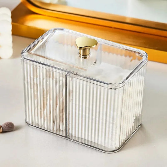 Transparent Plastic Cotton Square Cosmetic Storage Box