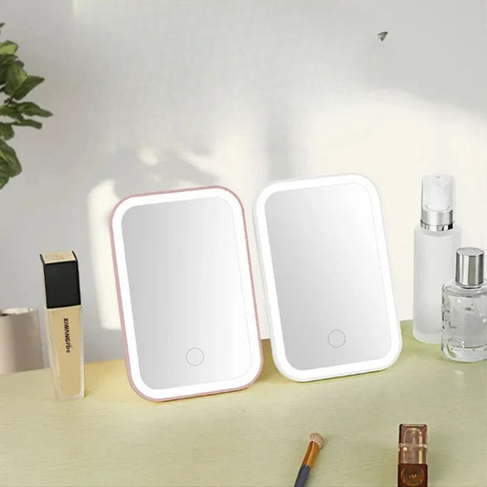 Rechargeable LED Touch Screen Folding Makeup Mirror